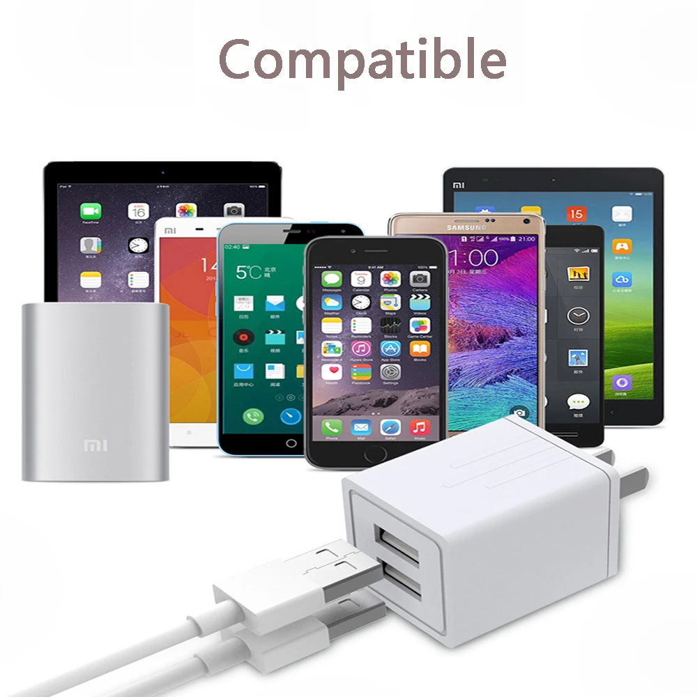 Устройство зарядное универсальное с двумя USB портами 5 В/100 А|Кабели передачи