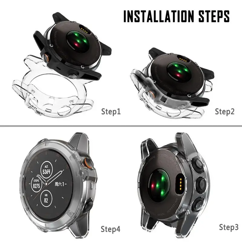

For Garmin Fenix 5X Smart Watch Anti Scratch Case Cover Protector Soft TPU Screen Protection Anti Drop Case Safety Accessories