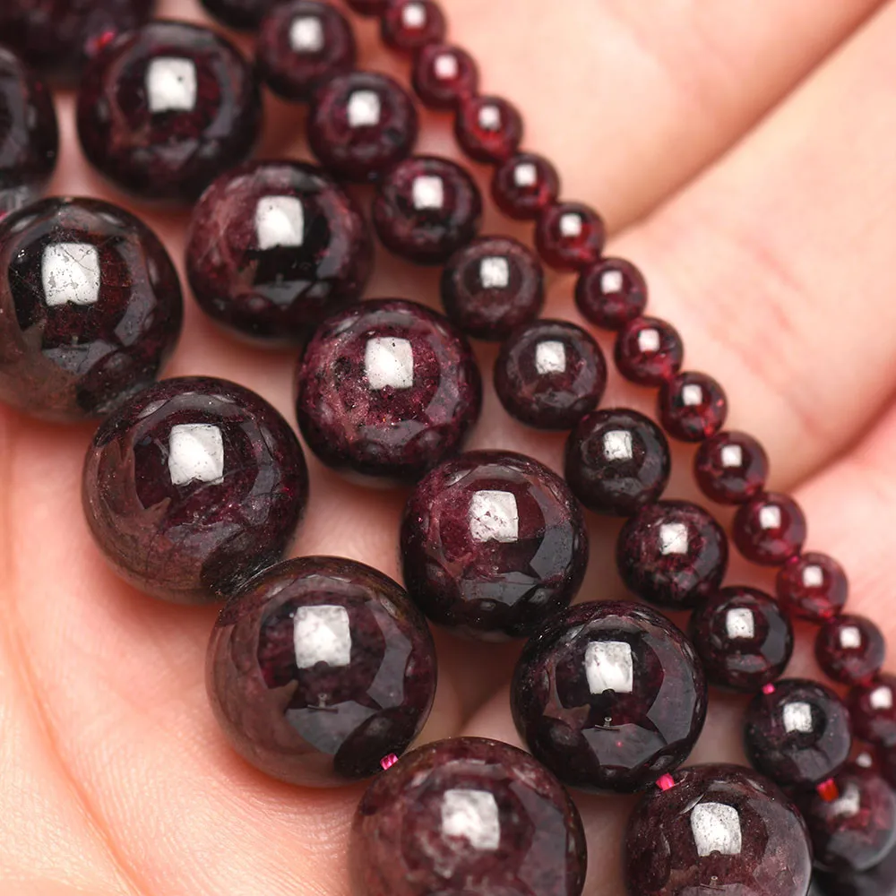 Темно-красный гранат камень натуральный Бусины круглые свободные бусины для