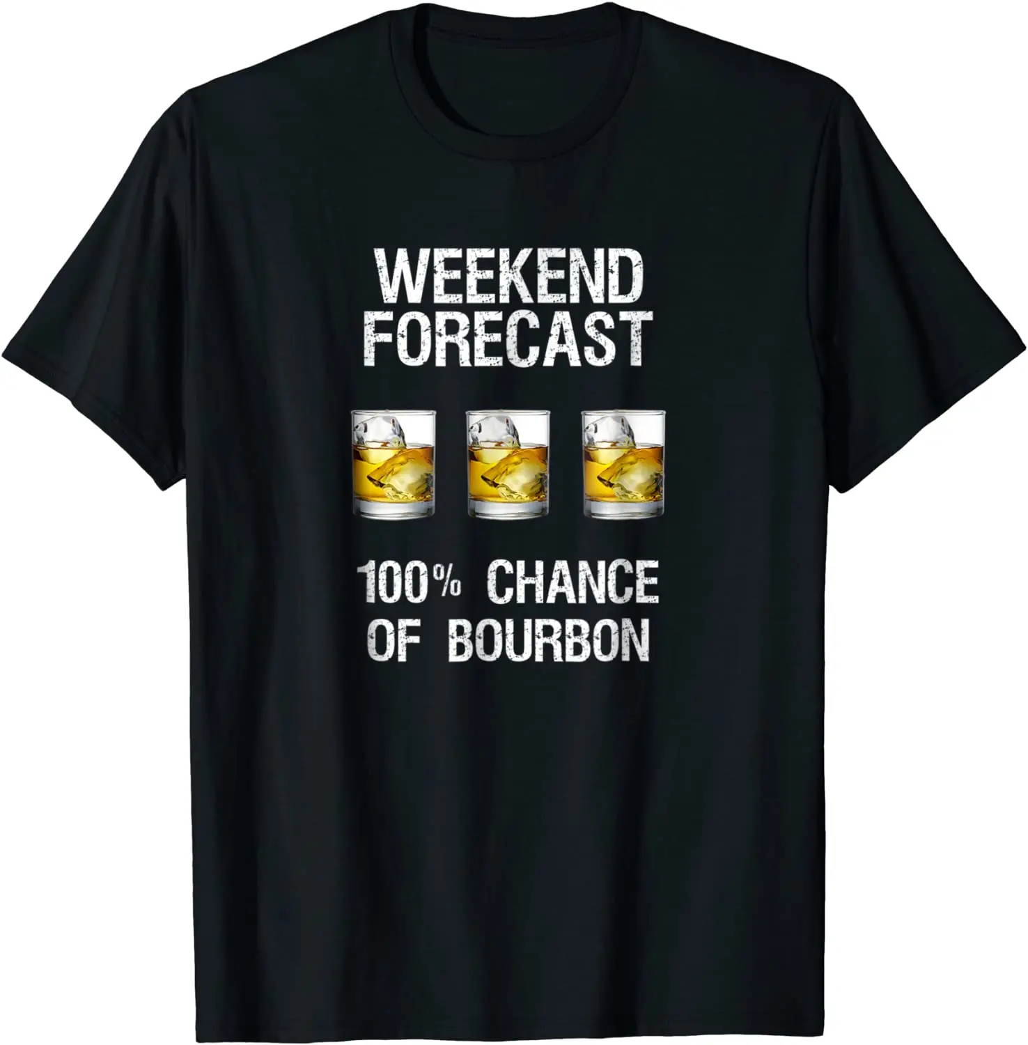 

Bourbon T-Shirt Gift - Funny Bourbon Forecast Men's T-shirt