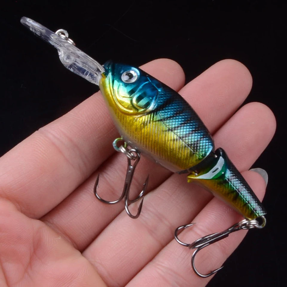 

1pcs Floating Minnow Fishing Lure Hard Artificial Crank Baits 3D Eyes 9.5cm 10.5g Wobblers Crankbait treble hooks bass pesca