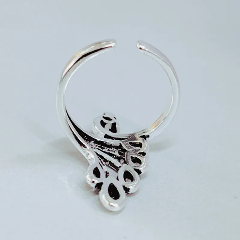 Новые простые принадлежности Стиль Ретро тайское серебро Творческий павлин 925