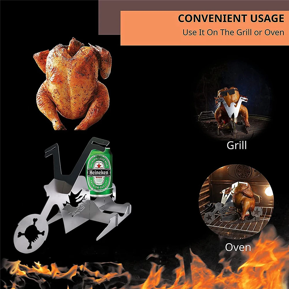 Подставка для пива курицы стойка обжарки забавный Американский Мотоцикл барбекю