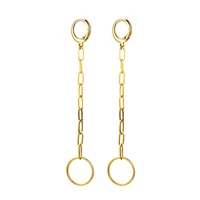 long chain drop earrings for women gold color stainless steel earrings female korean fashion womens jewelry 2021
