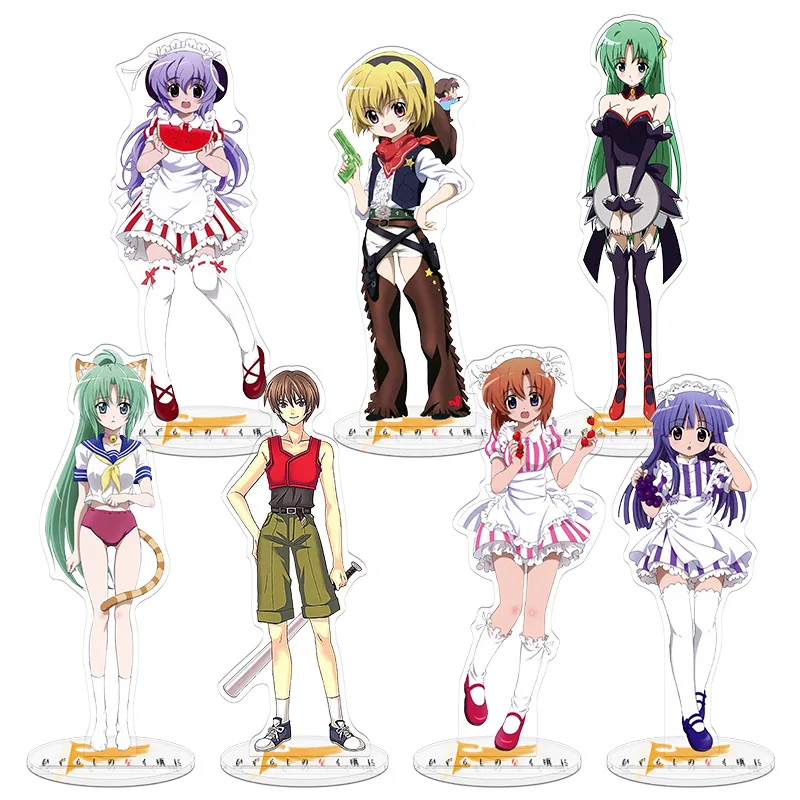 

Anime Higurashi When They Cry Hou Acrylic Stand Model Doll Ryugu Reina Sonozaki Mion Cosplay Figure Toy Desktop Decor Collectio