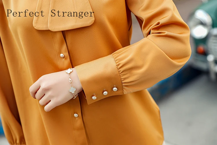 Весна-Осень 2020 новое поступление с отложным воротником и бантом элегантная