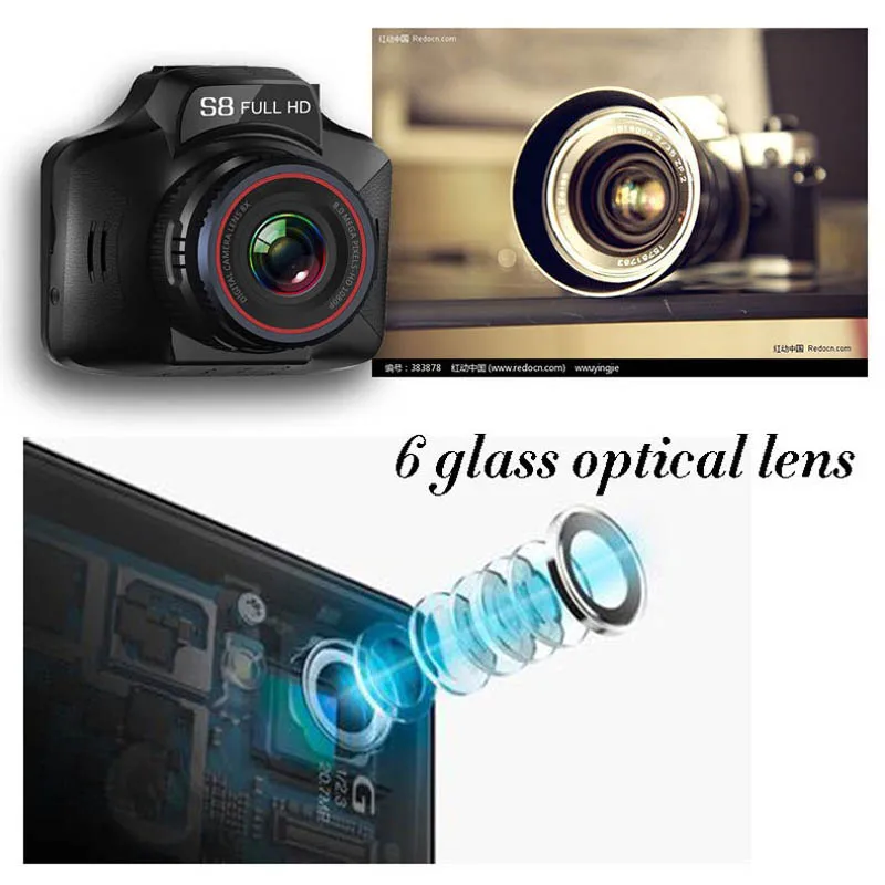 Автомобильный видеорегистратор 3 в 1 радар детектор 0 дюйма GPS HD 1080P регистратор