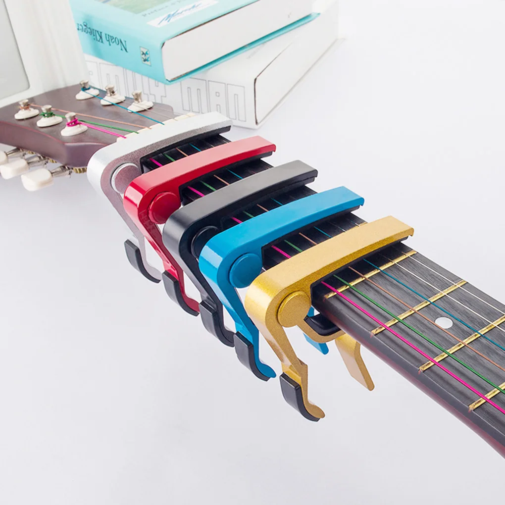 

1Pcs Guitar Capo Tuner Streamlined Aluminum Guitar String Clip Clamp with Stainless Steel Spring Silicone Handle