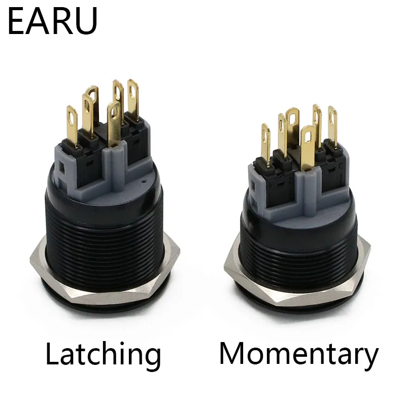 Водонепроницаемый металлический кнопочный высветодиодный ель 22 мм