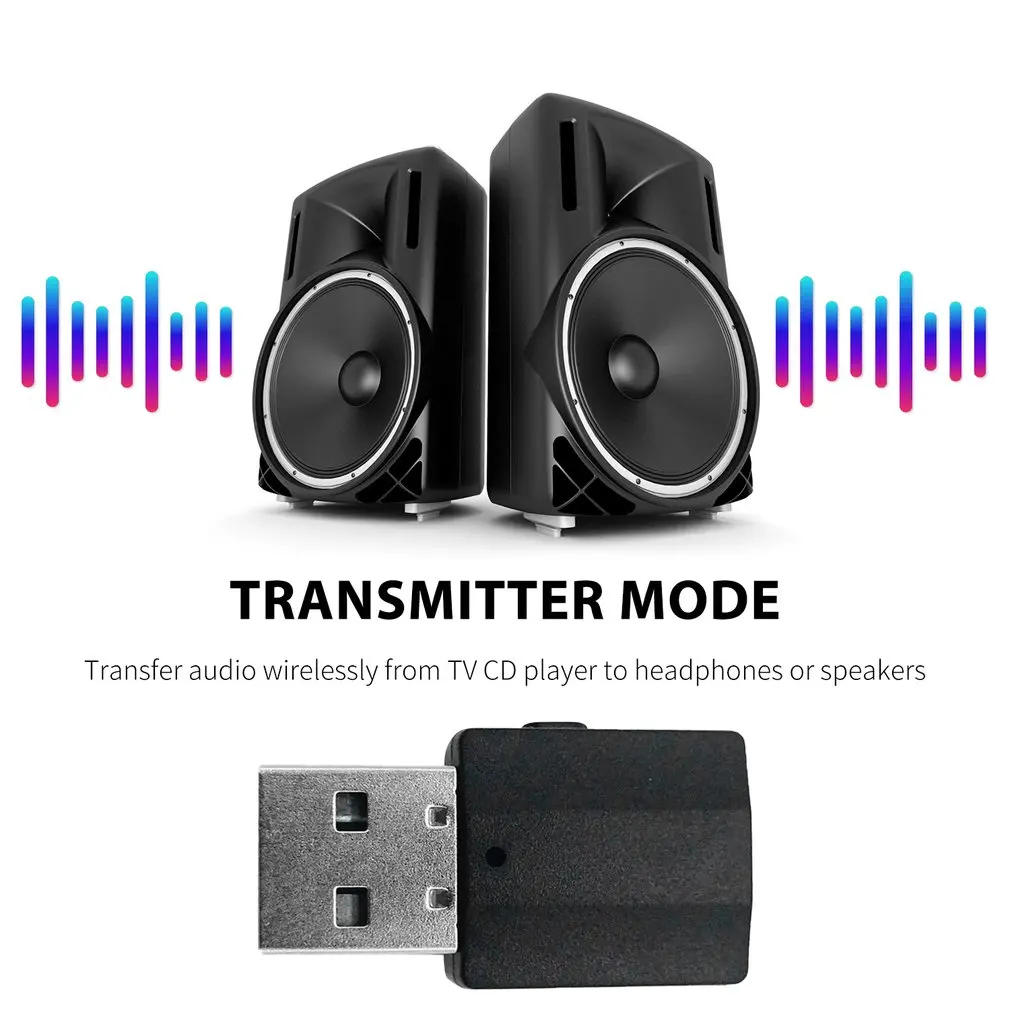 

Portable 2in1 Wireless 5.0 Audio Receiver Transmitter Wireless Adapter 3.5mm AUX Stereo Transmitter For TV PC Car Speaker