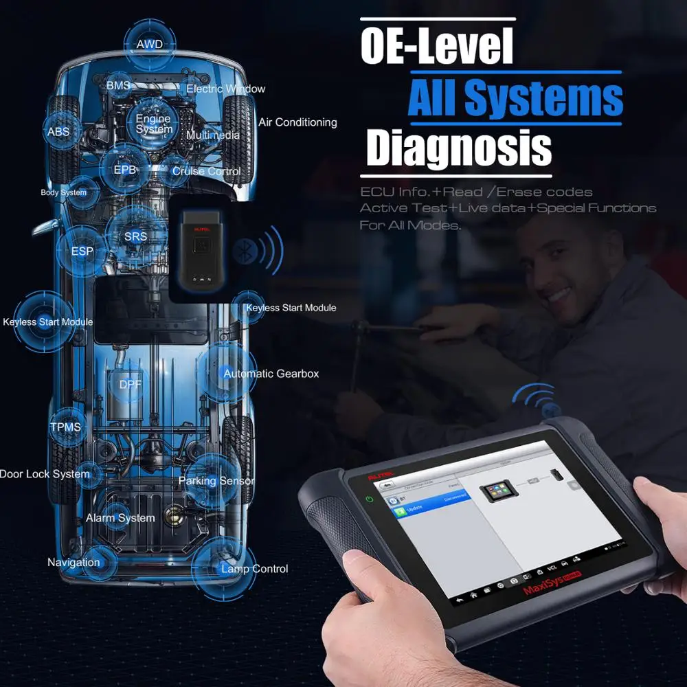 Autel MaxiSys MS906BT Pro автоматический диагностический инструмент беспроводной сканер