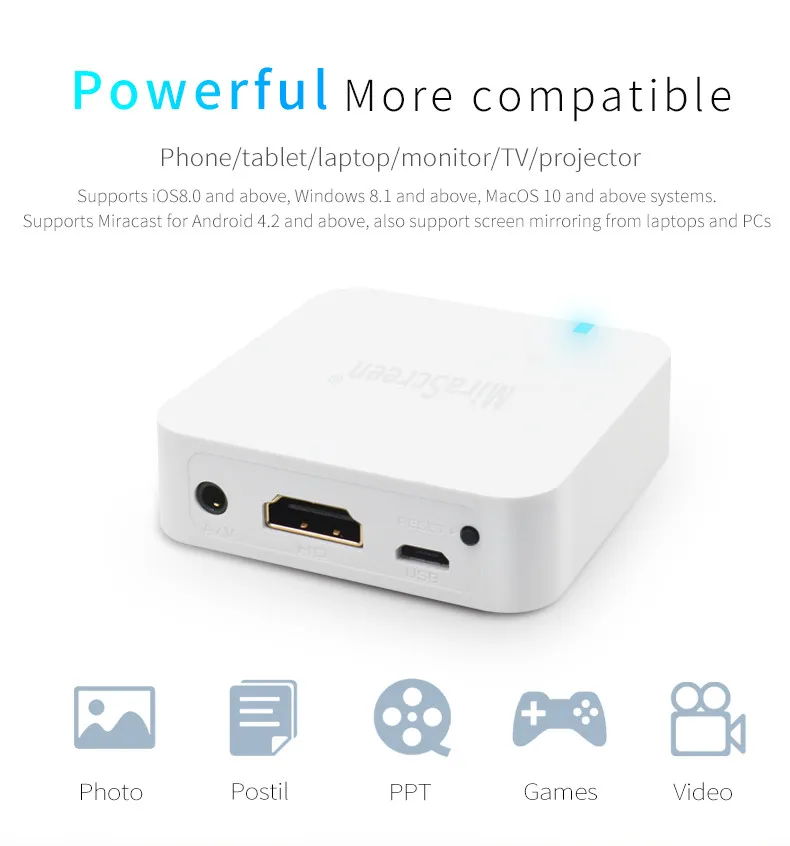 X7 автомобильный беспроводной Wi-Fi Зеркало link Box HDMI ключ для iOS Android Phone Аудио Видео