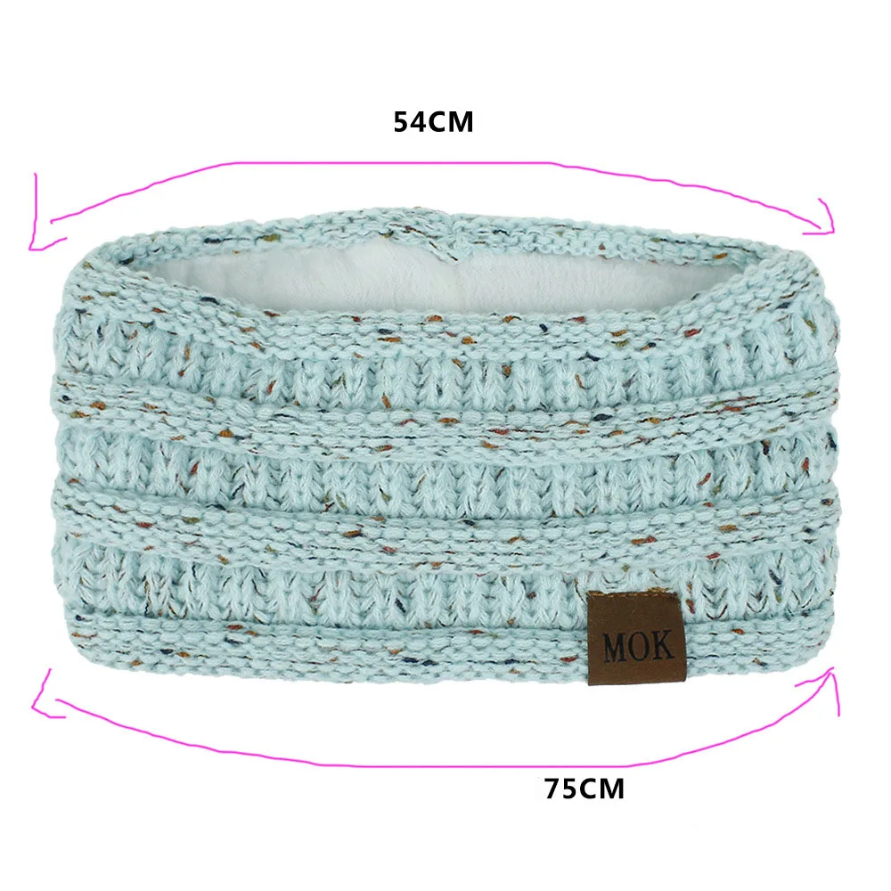 

Winter Warm Ear Women Crochet Turban Wide Knitting Woolen Headband Velvet Thick Head wraps Girl Hair Band Headwraps Ear Warmer