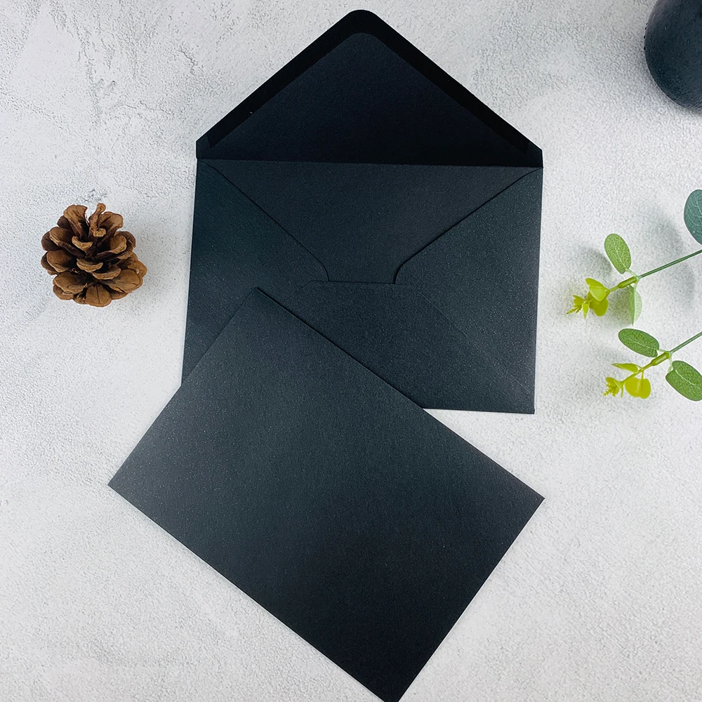 A7 черный серый слоновая кость бордовый перламутровый конверт с золотым