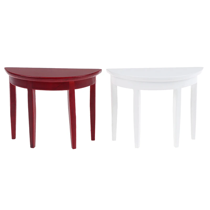

Dollhouse Miniature Wooden Half Round Table Model Furniture Teatable Coffee Living Room KID Toy 1:12 Dolls Simulation Home Toys