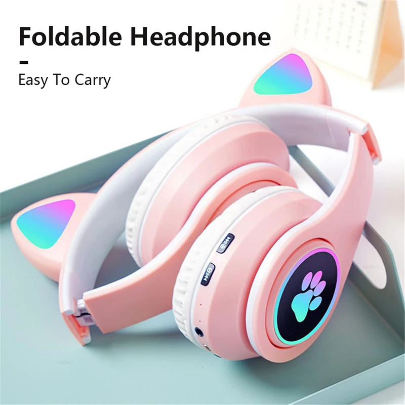 Новые беспроводные наушники B39 Bluetooth 5 0 милые кошачьи уши HIFI стерео складные для