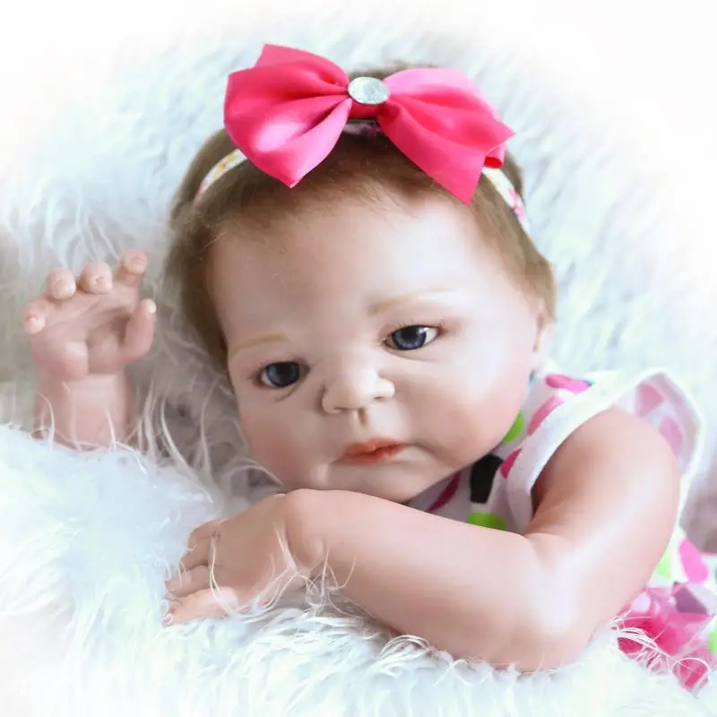 

Simulation DollSoft Body Reborn Baby 23" Doll Full Body Silicone Boneca Reborn Bebe Realista Gift For Mommy Boys Girls Doll Toy
