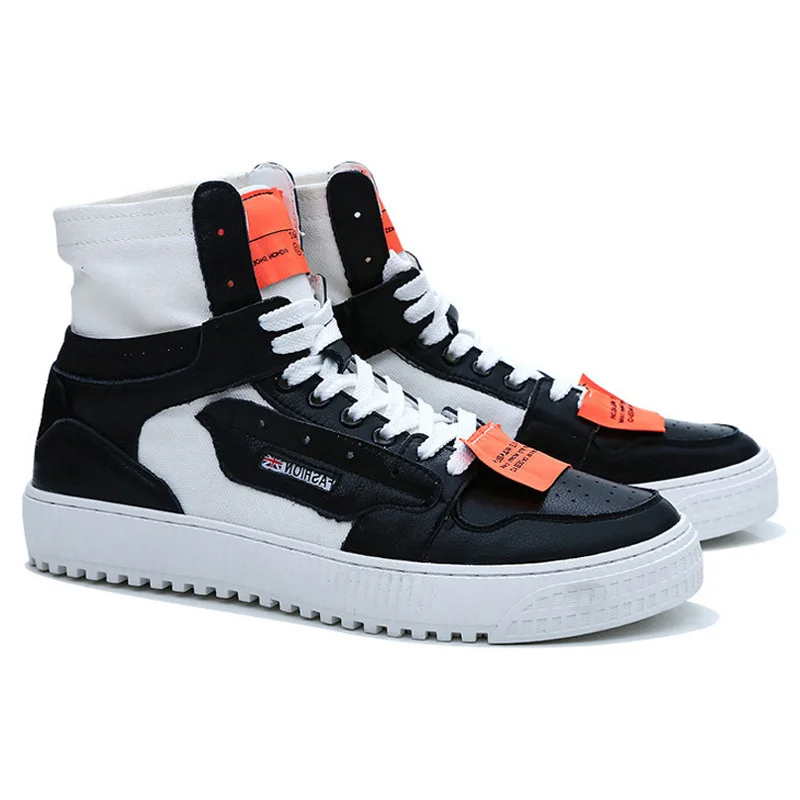 

New Men Shoes High Top Sneakers Men Casual Shoes Lace-up Breathable White Shoes Chaussure Homme Trainers Tenis Masculino Adulto