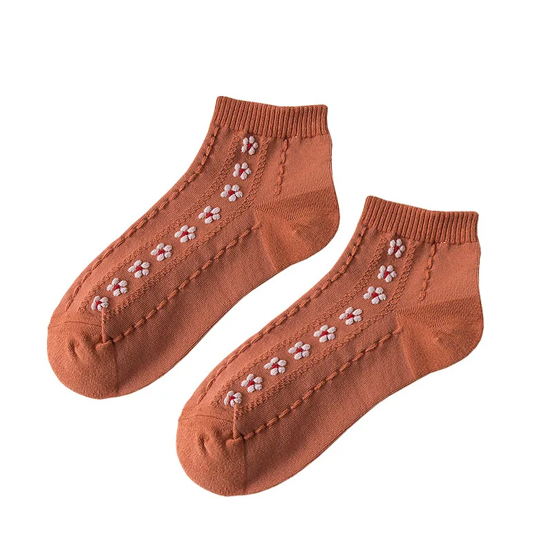 

Dreamlikelin Summer Female Cute Flower Socks Japanese Style Embroidery Cotton Ankle Socks for Girl