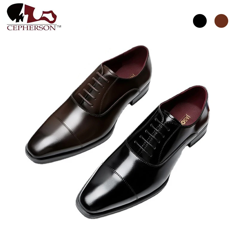

Formal Oxford Business Dress Shoes Black Office Men Shoes Genuine Leather Bridegroom Wedding Evening Dress Wedding Designer Shoe