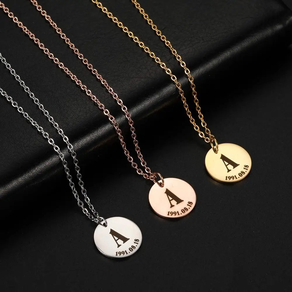 

Ожерелье COOLTIME для женщин на заказ, ожерелья с именем на день рождения, модные ожерелья из нержавеющей стали, ювелирные аксессуары, подарок