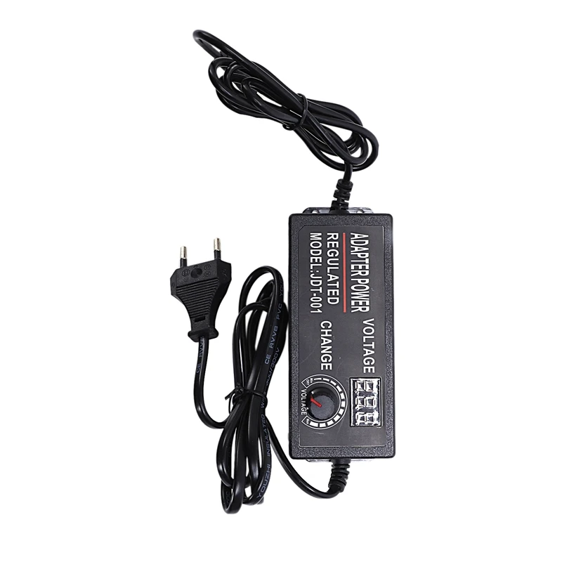Adjustable Ac To Dc 3V-12V Universal Adapter With Display Screen Voltage Regulated Power Supply Adatpor 3 12 V(Eu Plug) | Электроника