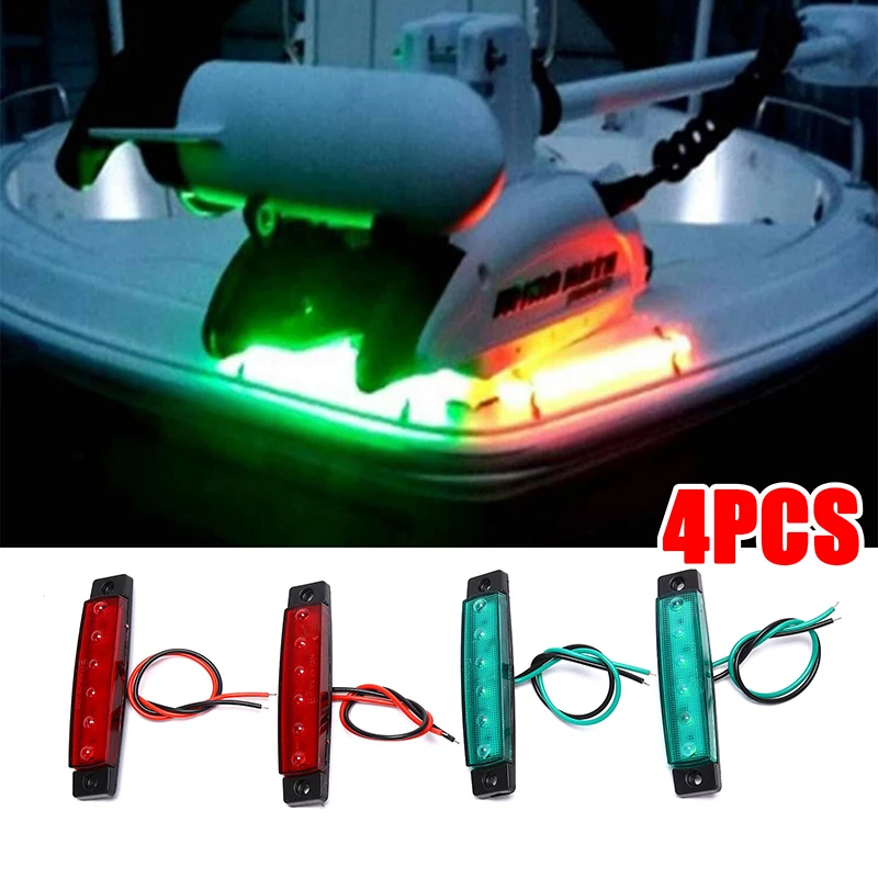 

4Pcs Navigation Lights Waterproof Anti-Collision ABS Plastic Dustproof Exterior Parts Marine Boat Indicator Lamps DC12V