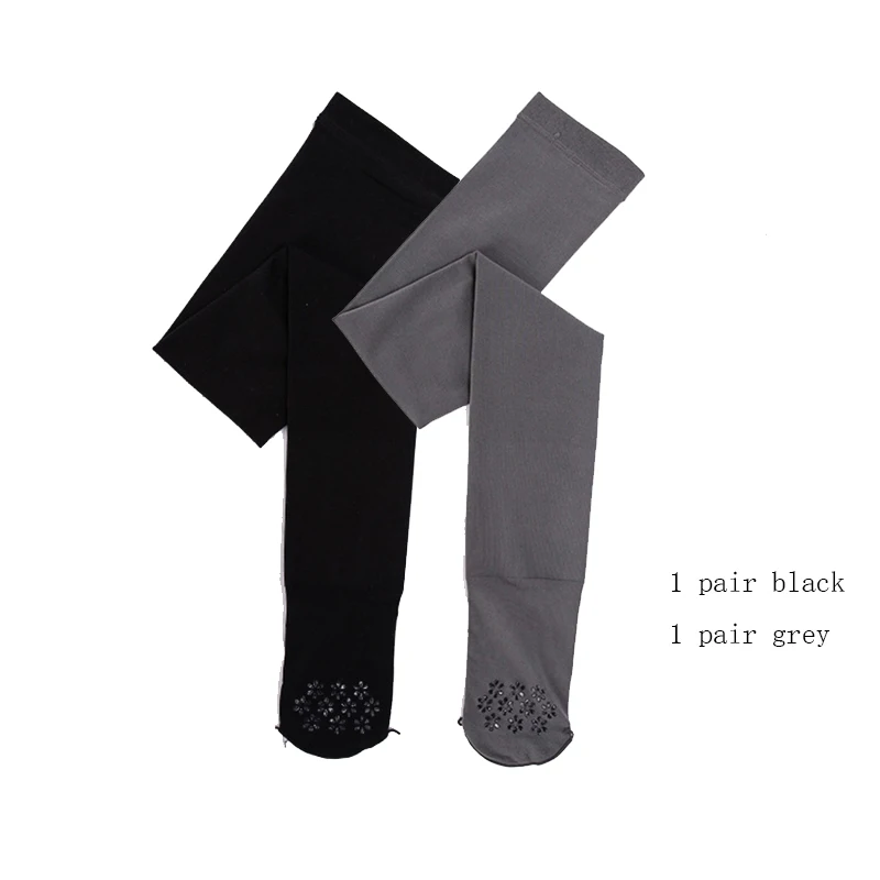 2 пары женские теплые чулки серый цвет облегающие длинные носки толстый хлопок