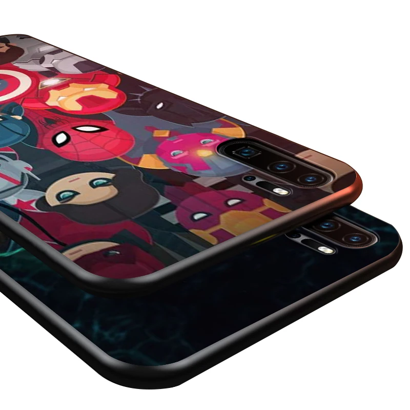

Marvel Deadpool Iron Man for Huawei P40 P30 P20 P10 P9 Lite E Pro Plus Mini 2019 2017 Black Phone Case