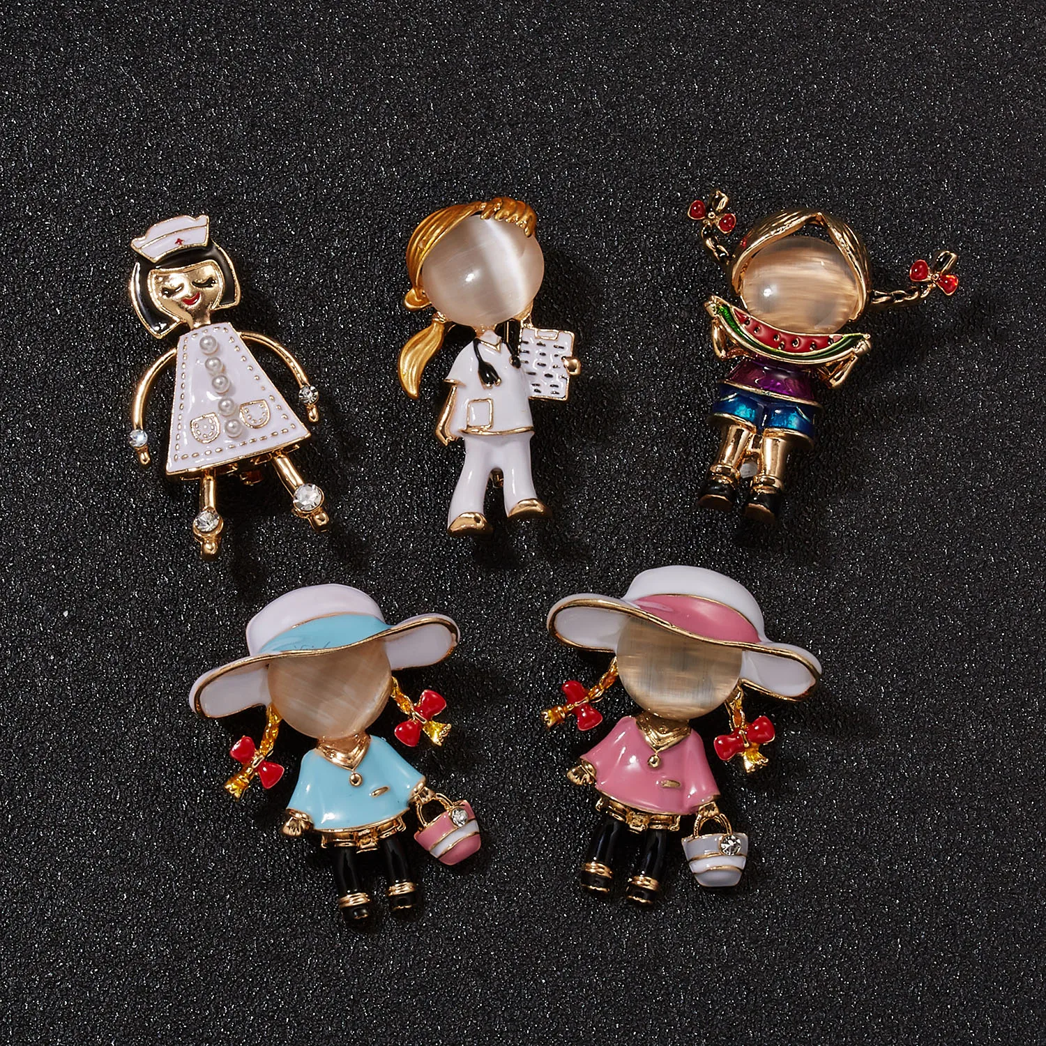 

2021 New Fashion Enamel Boys And Girls Brooches Doctor Nurse Medical Brooch Pin Jacket Coat Jewelry Accessories hijab Pin
