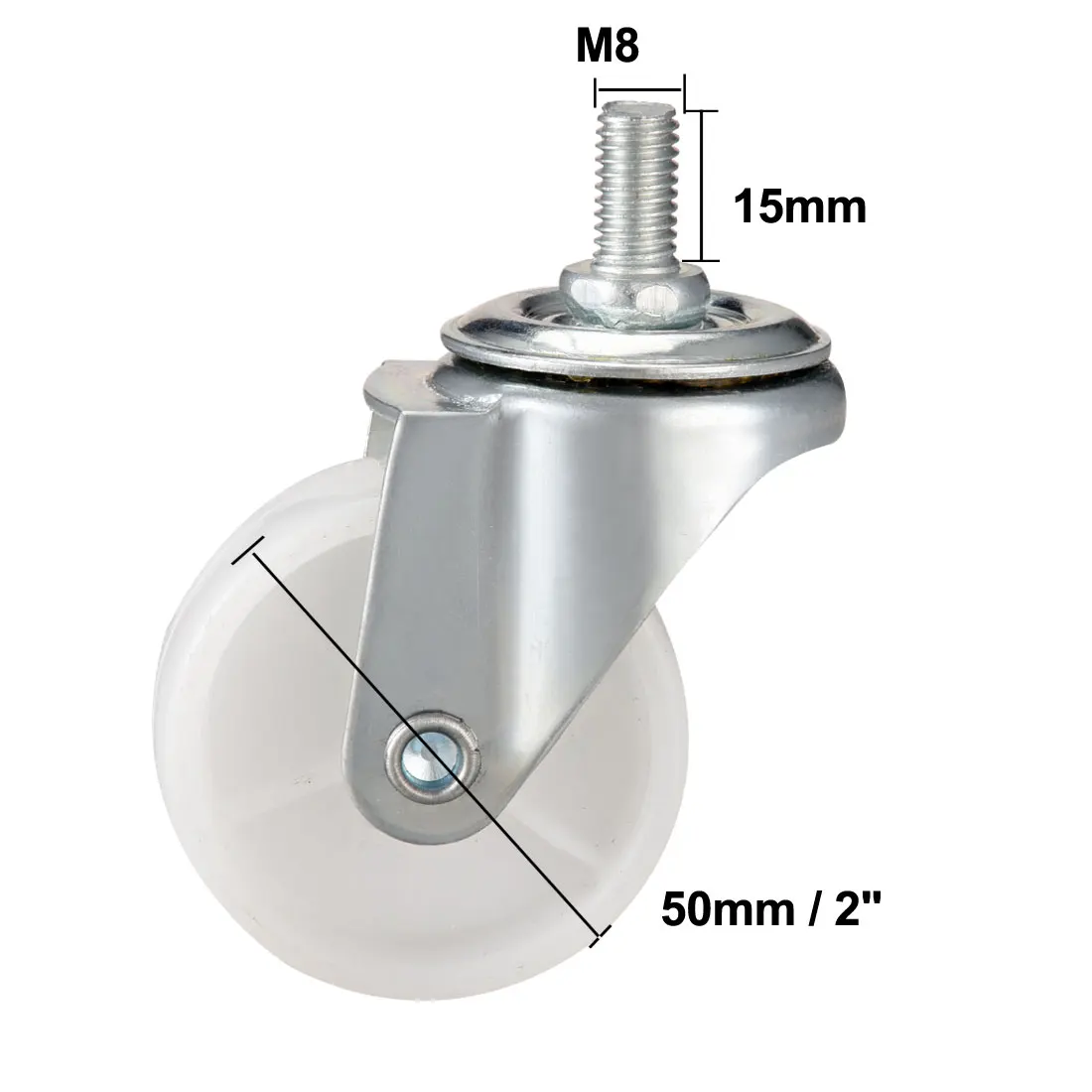 

uxcell 1.5 inch Swivel Caster wheels PP 360 Degree Threaded Stem Caster Wheel 2in Combo 4pcs