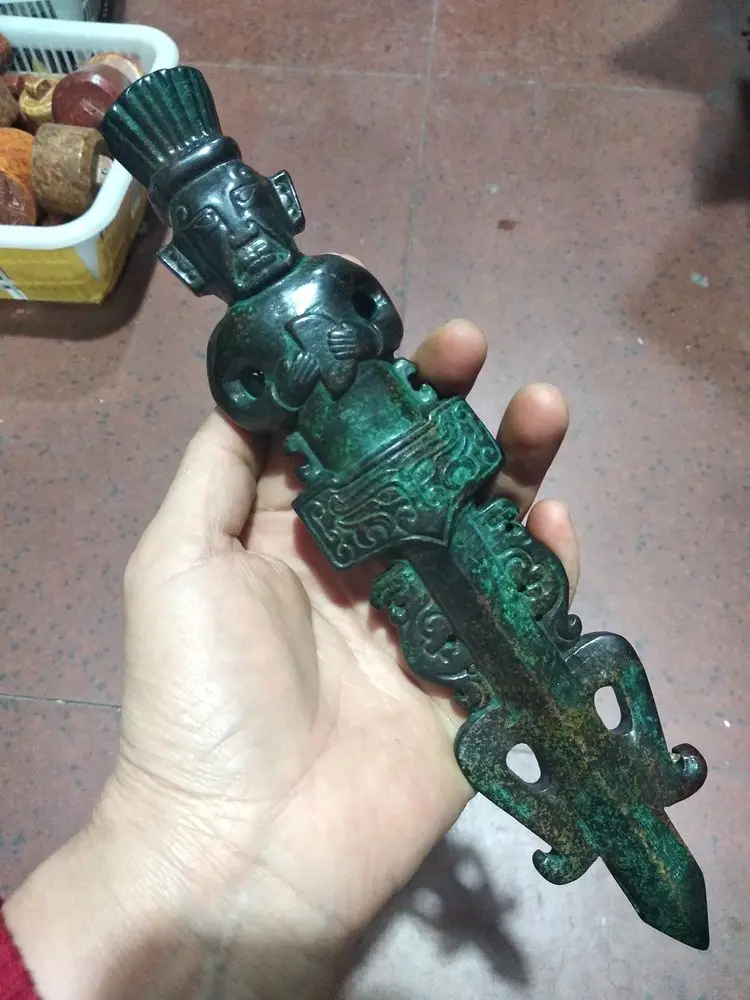Винтажная Нефритовая палочка для буддистского творчества Phurpa Dorje Phurba Kapala