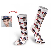 personal customized avatar printed socks for men women fashion funny cotton long socks for children diy design compression socks