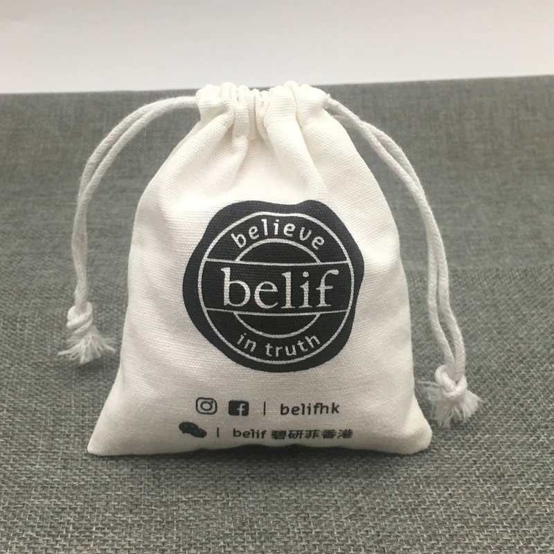 Холщовые подарочные пакеты хлопковый холщовый мешочек на шнурке для хранения