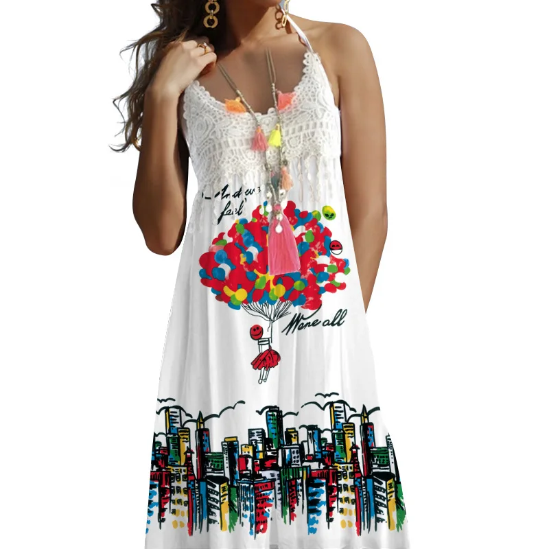 Женское кружевное платье-миди с открытыми плечами и цветочным принтом | Женская