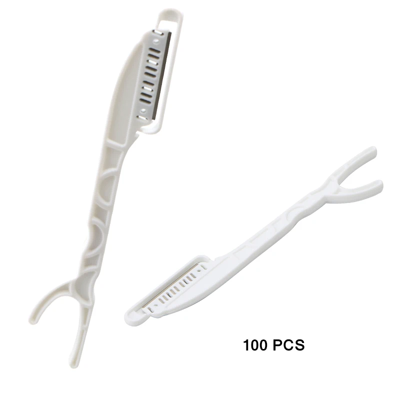 100 Razors White HAWARD бритва одноразовая с одним лезвием Парикмахерская бритва салонная бритва с прямым краем Швеция импортированная лезвие из нержавеющей стали 100 шт - Цвет: 100 Razors White