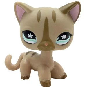 468 pet shop lps лпс пет шоп игрушки кошка немного короткие волосы стоял серый#5#391 черный#336 старые оригинальные игрушки котенок детей Рождество подарок коллекция - Цвет: 468