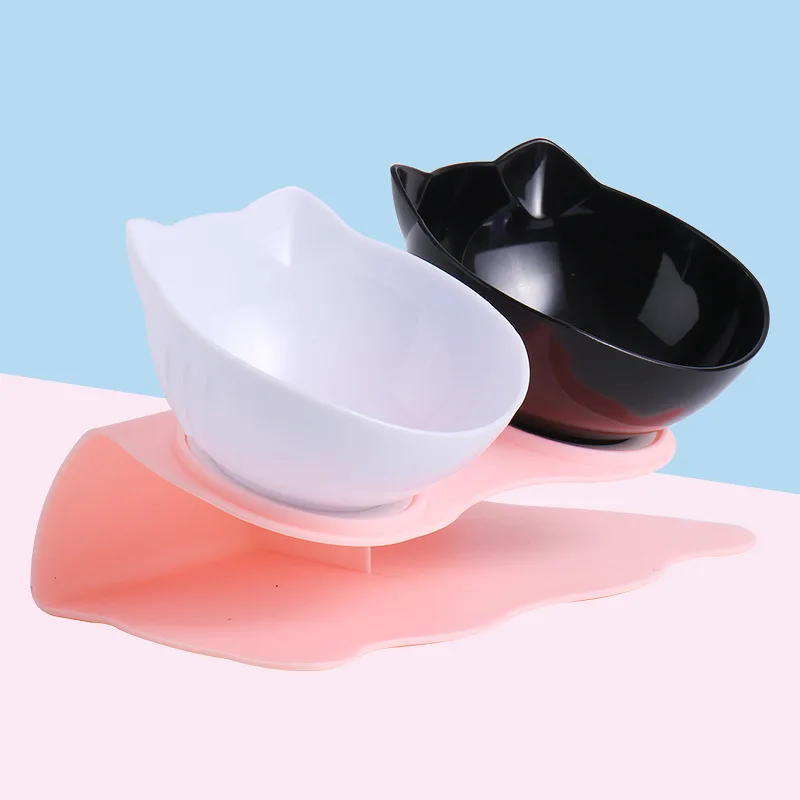 Cat Bowl Removable Pet Products Double Plastic Dog Feeder Food Basin