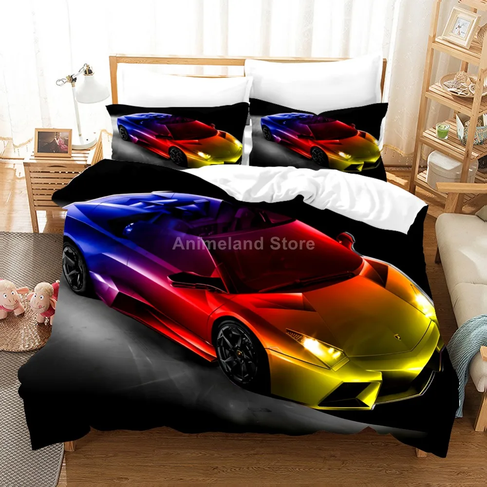Модный красный комплект постельного белья из гоночного автомобиля современное
