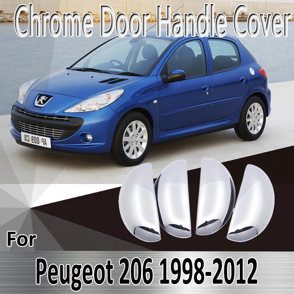 for Peugeot 206 206+ 206sw 206cc 1998~2012 Styling Stickers Decoration Chrome Door Handle Cover paint Refit Car Accessories
