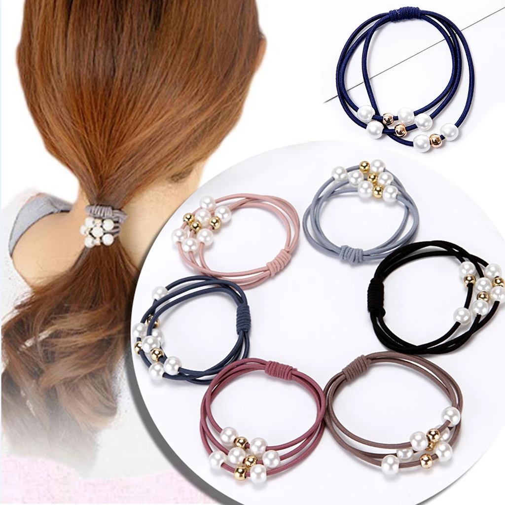

10pcs Ponytail Holder Elastic Rope Ring Hairband Hair Rope Loop Hair Band for Women Girls