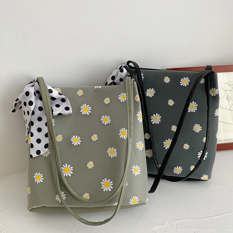 

Women Handbag Daisy Silk scarf Sling Bag Shoulder Bag Tote Korea Fashion Bag
