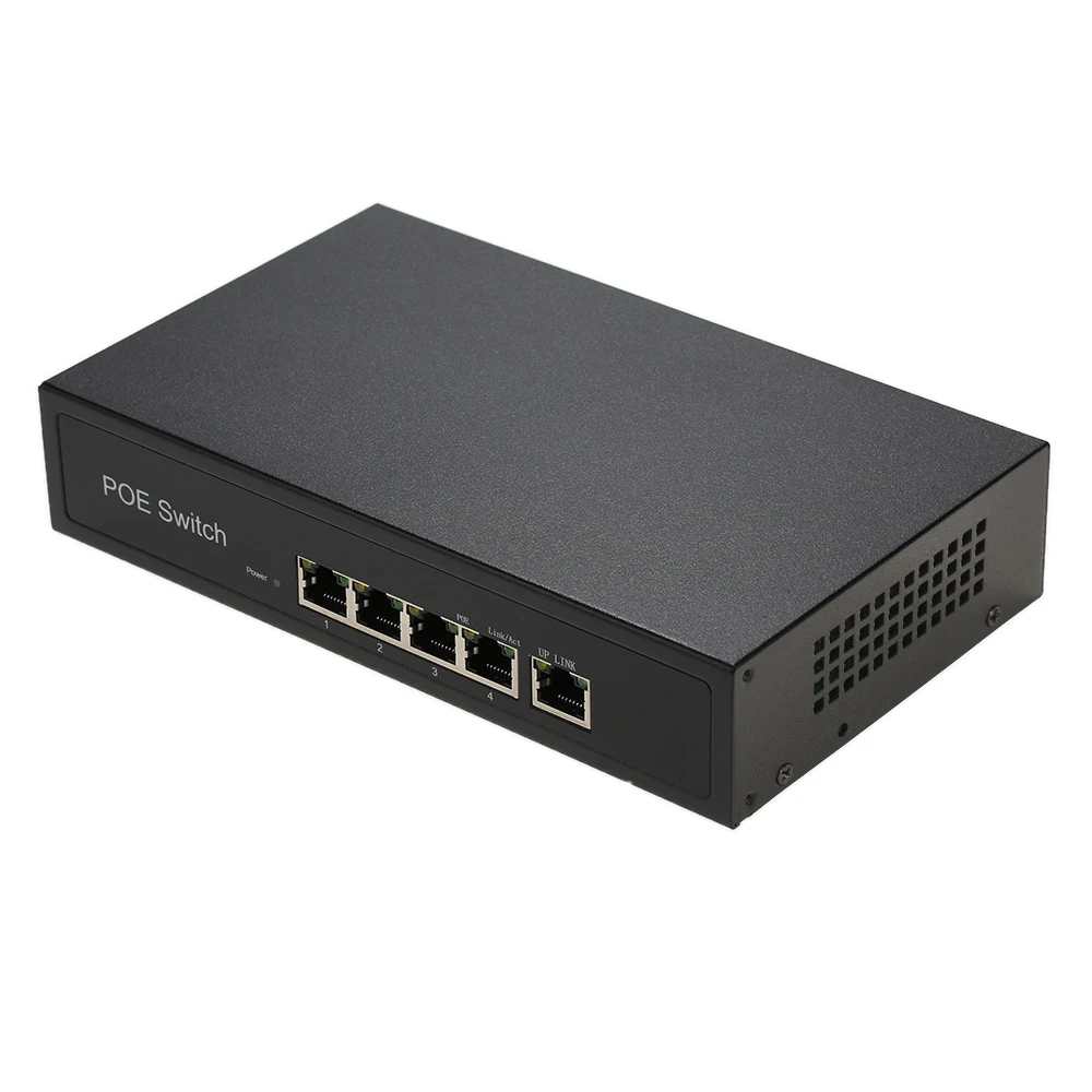1 + 4 Порты 10/100 Мбит/с PoE выключатель инъектор Мощность over Ethernet IEEE 802.3af для камер VoIP