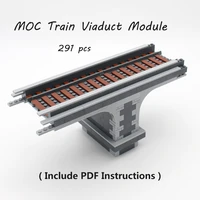 291 pcs moc train viaduct module model set railway viaduct bridge track compatible 53401 city train parts building block diy toy