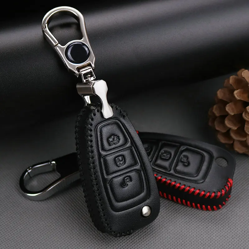 

Кожаный чехол для ключей от автомобиля, для Ford Mondeo Mk5 Mk3 Fiesta S C Max Fusion F150 Focus Ranger Mustang, брелок «Обложка»