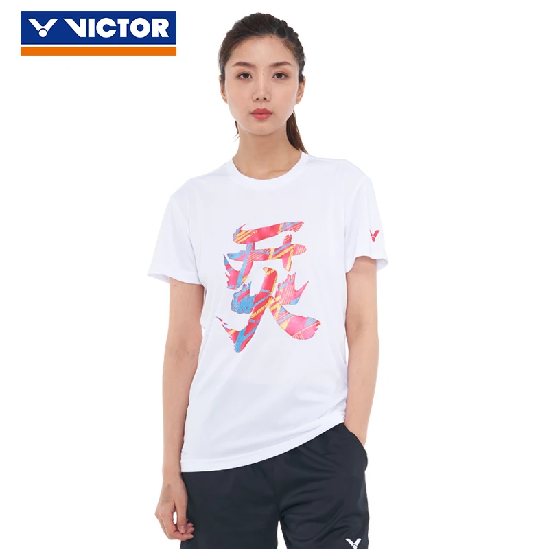 Рубашки для бадминтона VICTOR дышащая быстросохнущая футболка мужчин и женщин