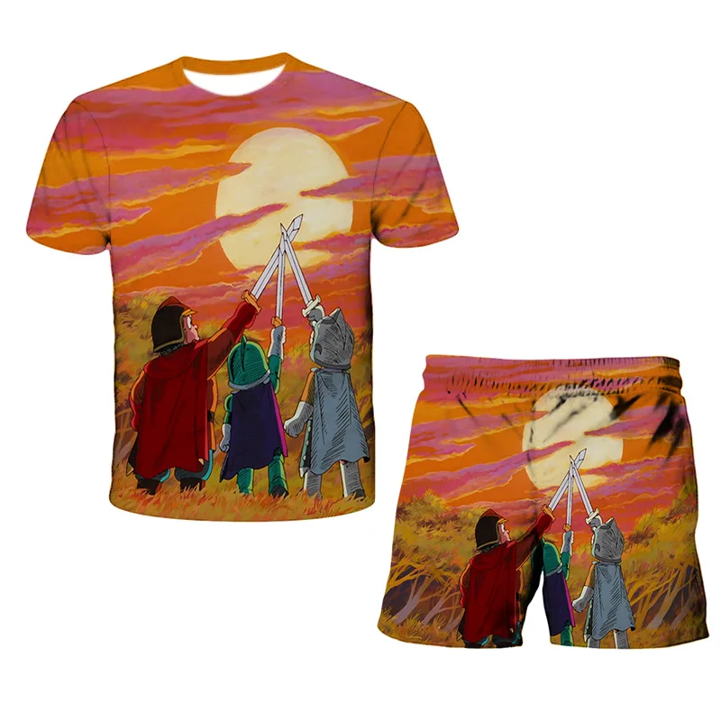 

2021 Summer Kids Clothes Top+Shorts 2pcs Sets Anime 3d Print Suits Toddler Girls Sets Sports Suit Casual Baby Sets Boys Clothes
