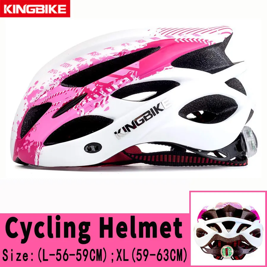 KINGBIKE велосипедный шлем ультра светильник MTB велосипедный шлем CPSC велосипедные шлемы с задним светильник велосипедный карбоновый цвет велосипедный шлем - Цвет: J-675-Red