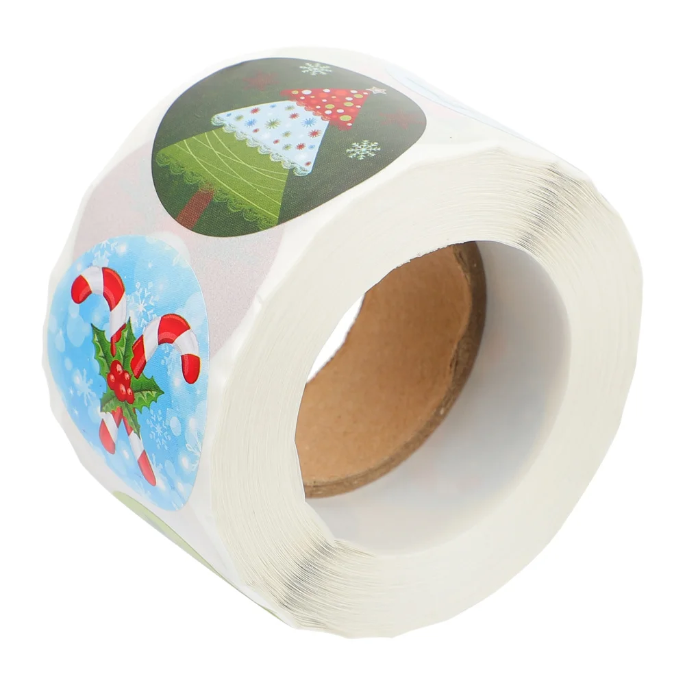 

1 рулон рождественских наклеек, рождественские уплотнительные наклейки, рулон уплотнительных наклеек