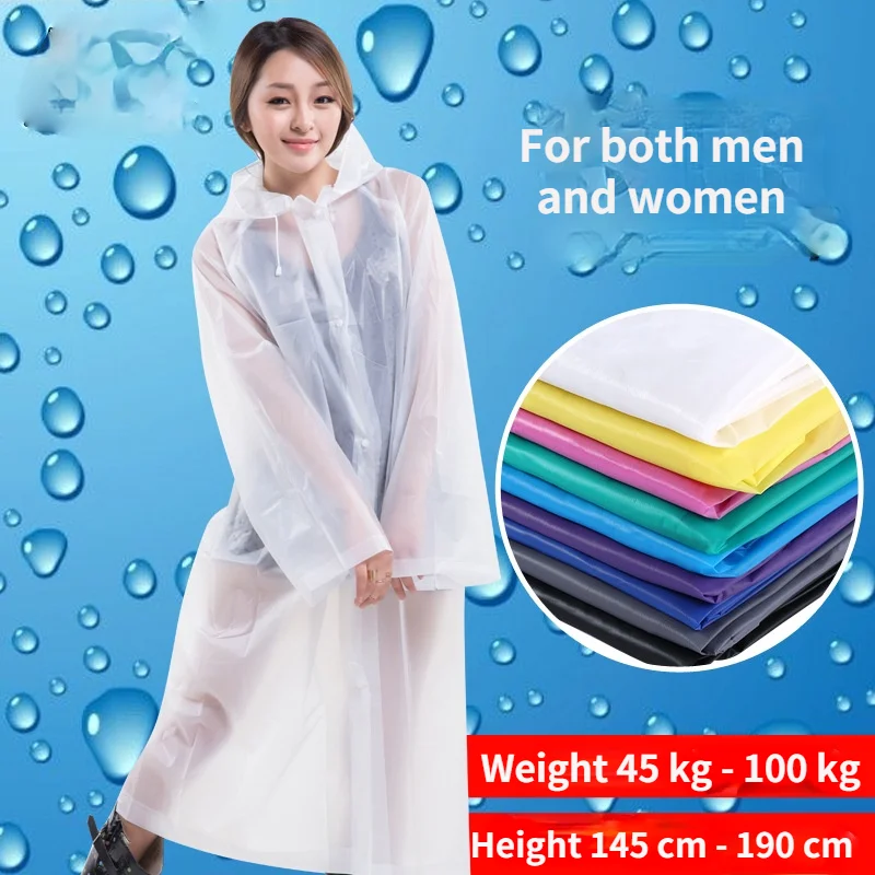 

Hiking protective raincoat button poncho fashion adult men's and women's thickened EVA raincoat translucent